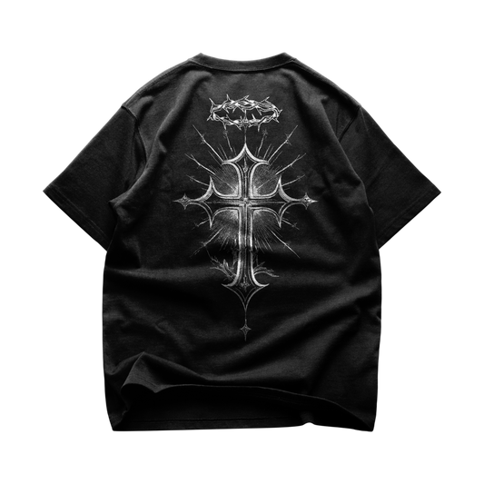 CROSS Oversized Tee — Christian streetwear by HEVN (Galatians 6:14)