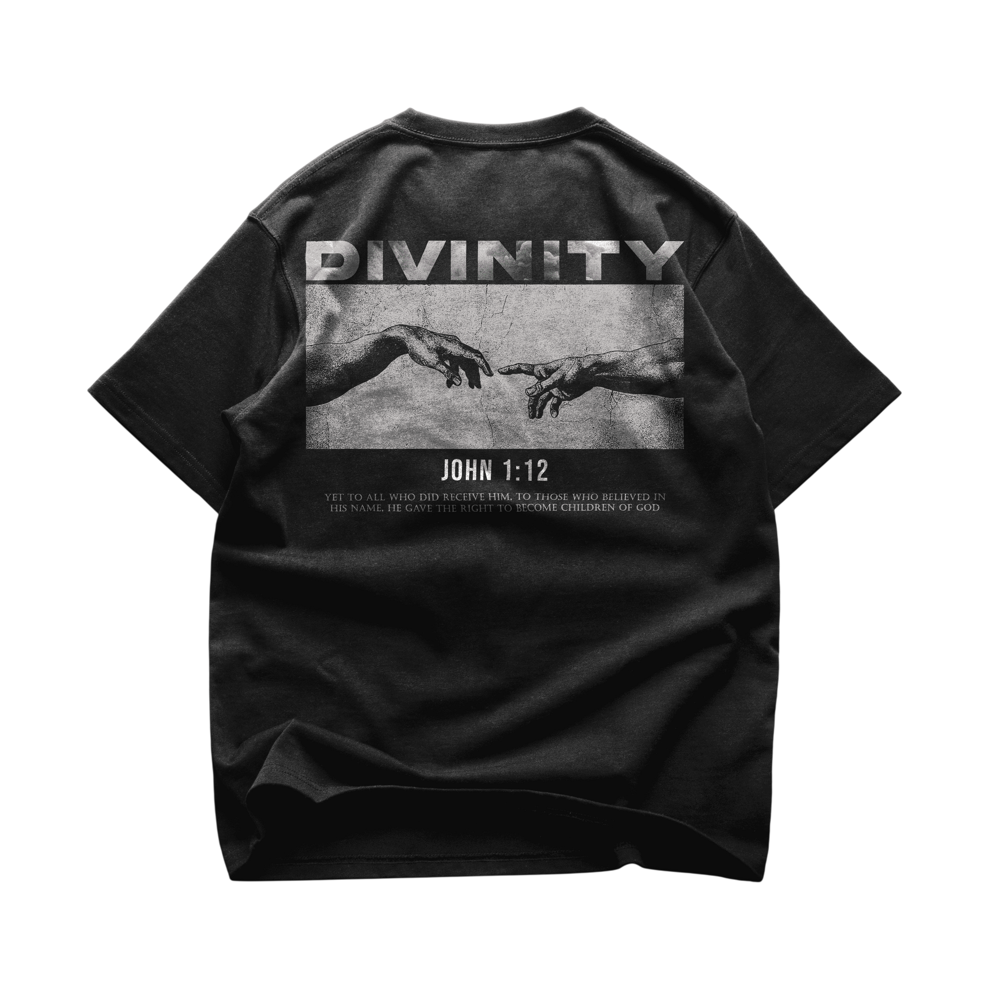 DIVINITY Oversized Tee — Christian streetwear by HEVN (Colossians 2:9)