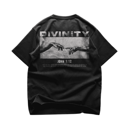 DIVINITY Oversized Tee — Christian streetwear by HEVN (Colossians 2:9)
