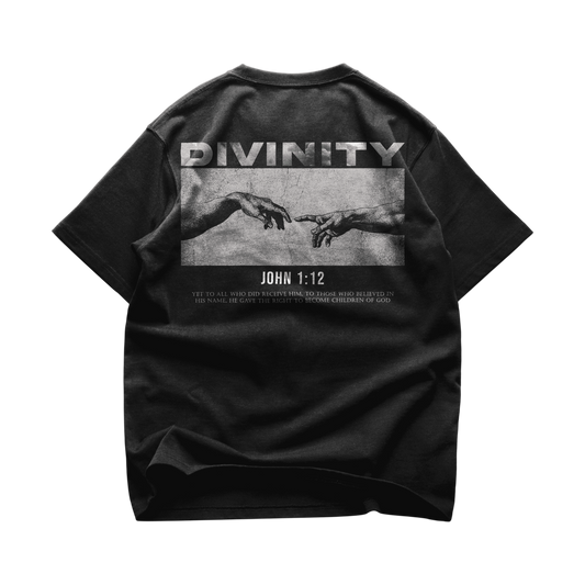 DIVINITY Oversized Tee — Christian streetwear by HEVN (Colossians 2:9)
