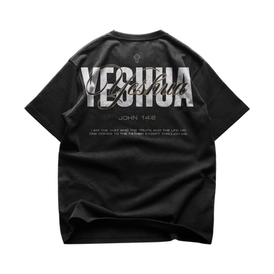 YESHUA Oversized Tee — Christian streetwear by HEVN (Matthew 1:21)