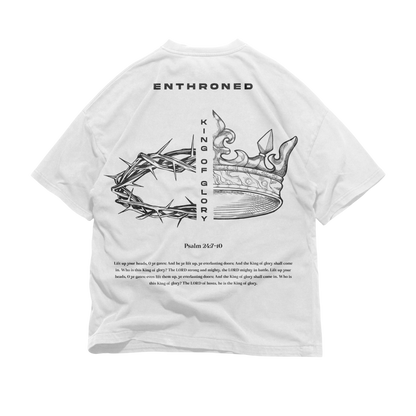 Back graphic of KOG Oversized Tee — heavyweight oversized Christian tee inspired by King of Glory — Psalm 24