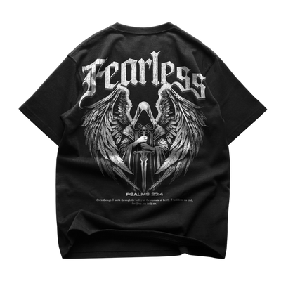 FEARLESS Oversized Tee — Christian streetwear by HEVN (Psalm 23)