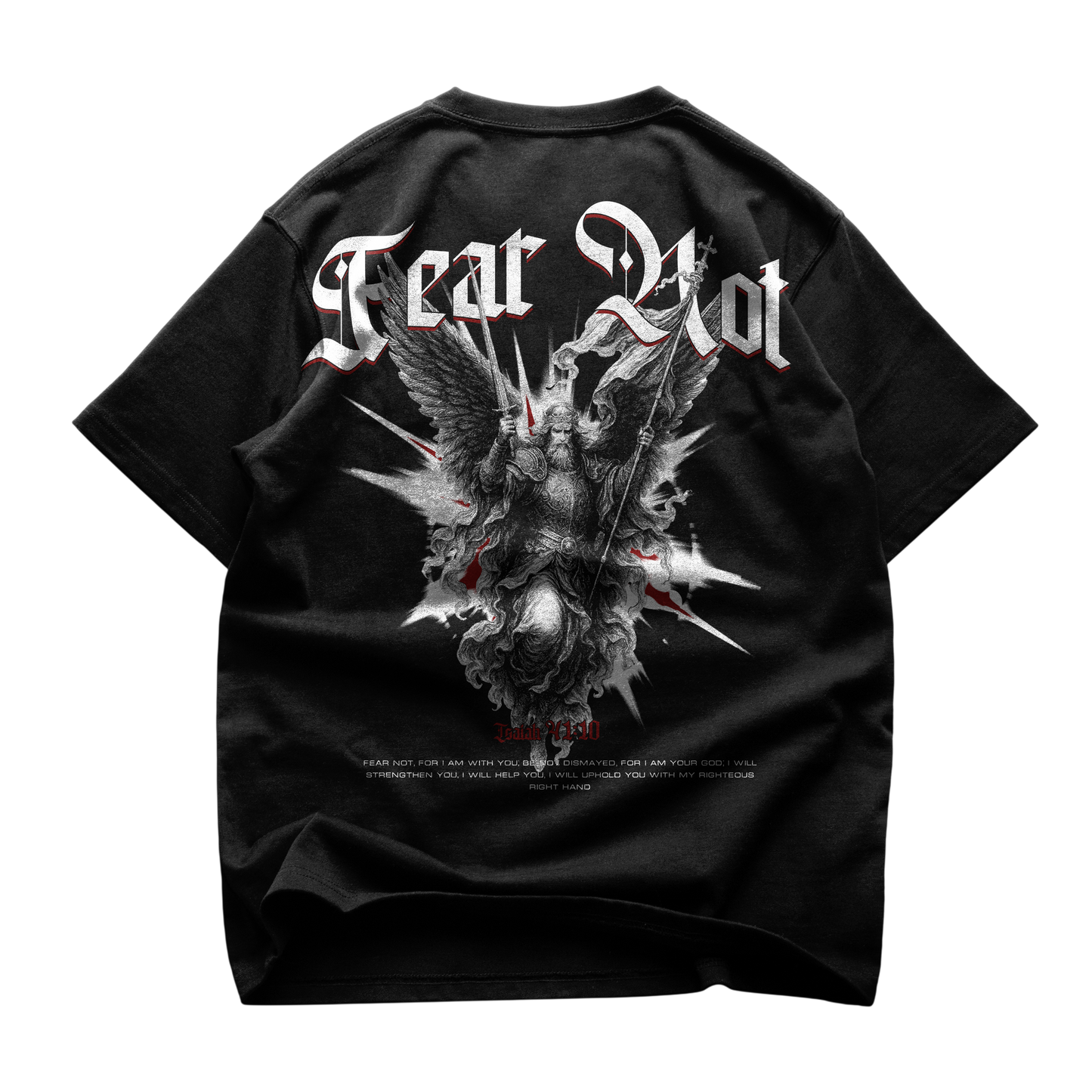 FN Oversized Tee — Christian streetwear by HEVN (Isaiah 41:10)