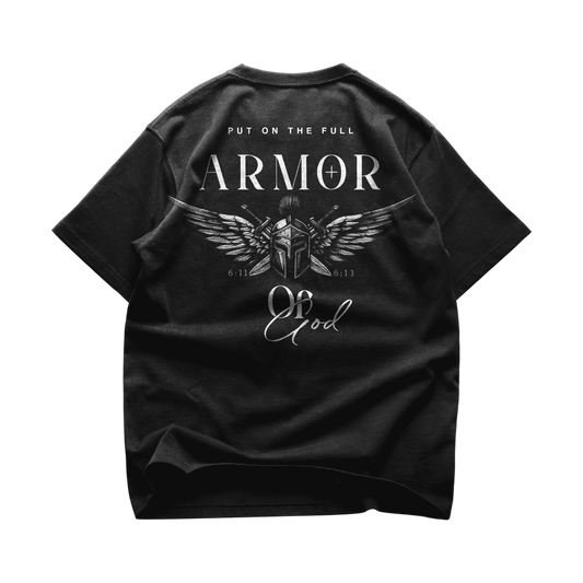 ARMOR Oversized Tee — Christian streetwear by HEVN (Ephesians 6)