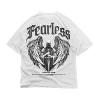Back graphic of FEARLESS Oversized Tee — heavyweight oversized Christian tee inspired by Psalm 23